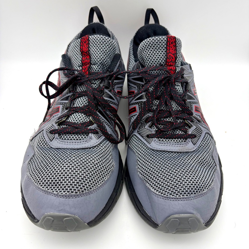 ASICS Gel-Venture 8 Mens 13 Trail Running Shoes Grey Black Red Hiking Gorpcore - Picture 2 of 11